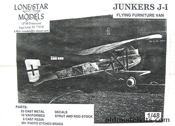 Lone Star Models 1/48 Junkers J-1 (J-4/J.4) Flying Furniture Van plastic model kit